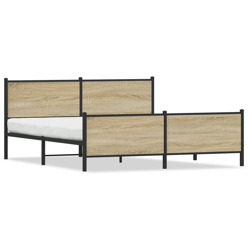 Metalni okvir kreveta bez madraca boja hrasta sonome 180x200 cm