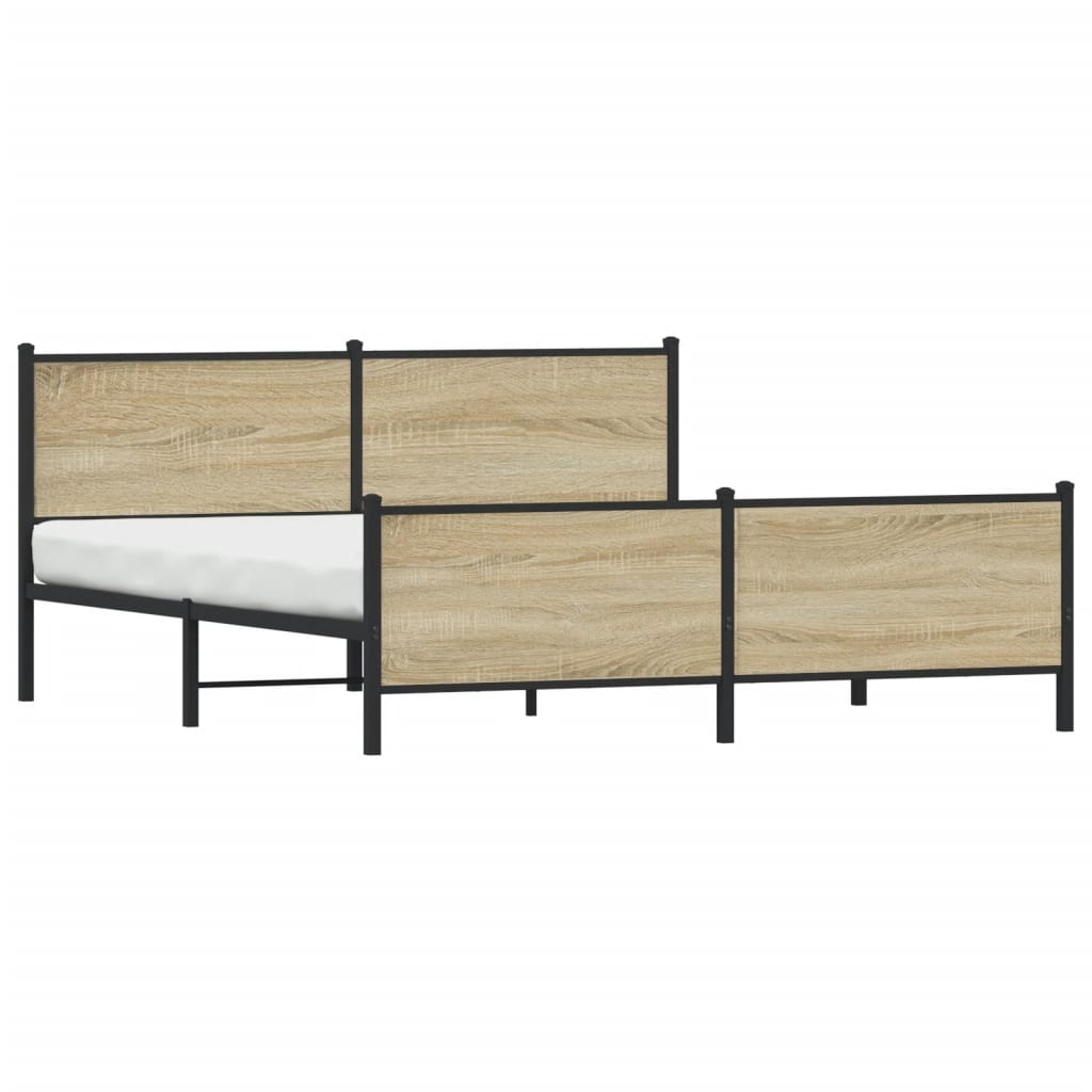 Metalni okvir kreveta bez madraca boja hrasta sonome 180x200 cm