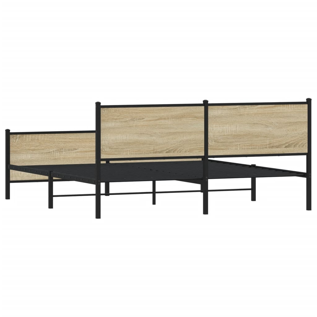 Metalni okvir kreveta bez madraca boja hrasta sonome 180x200 cm