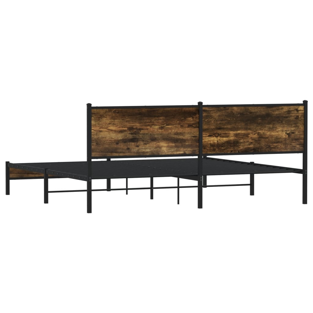 Metalni okvir kreveta bez madraca boja hrasta 200x200 cm