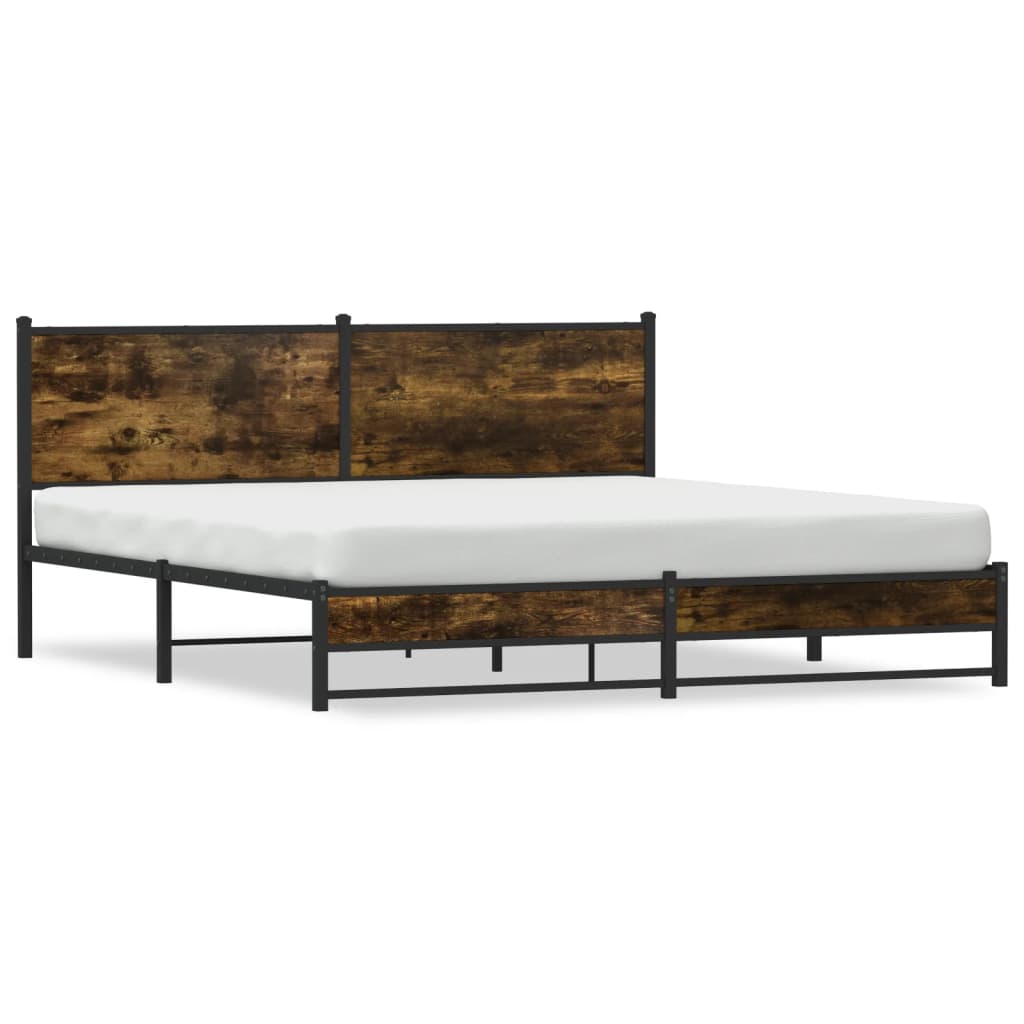 Metalni okvir kreveta bez madraca boja hrasta 183x213 cm
