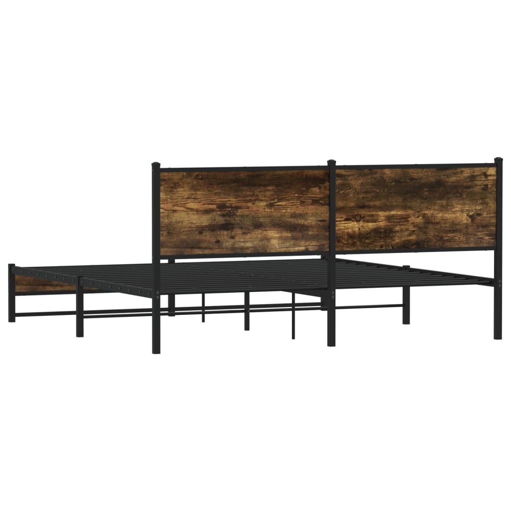 Metalni okvir kreveta bez madraca boja hrasta 183x213 cm