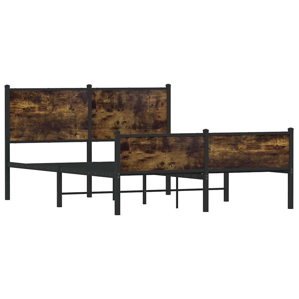Metalni okvir kreveta bez madraca boja hrasta 150 x 200 cm