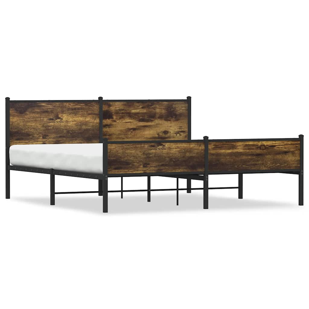 Metalni okvir kreveta bez madraca boja hrasta 183x213 cm