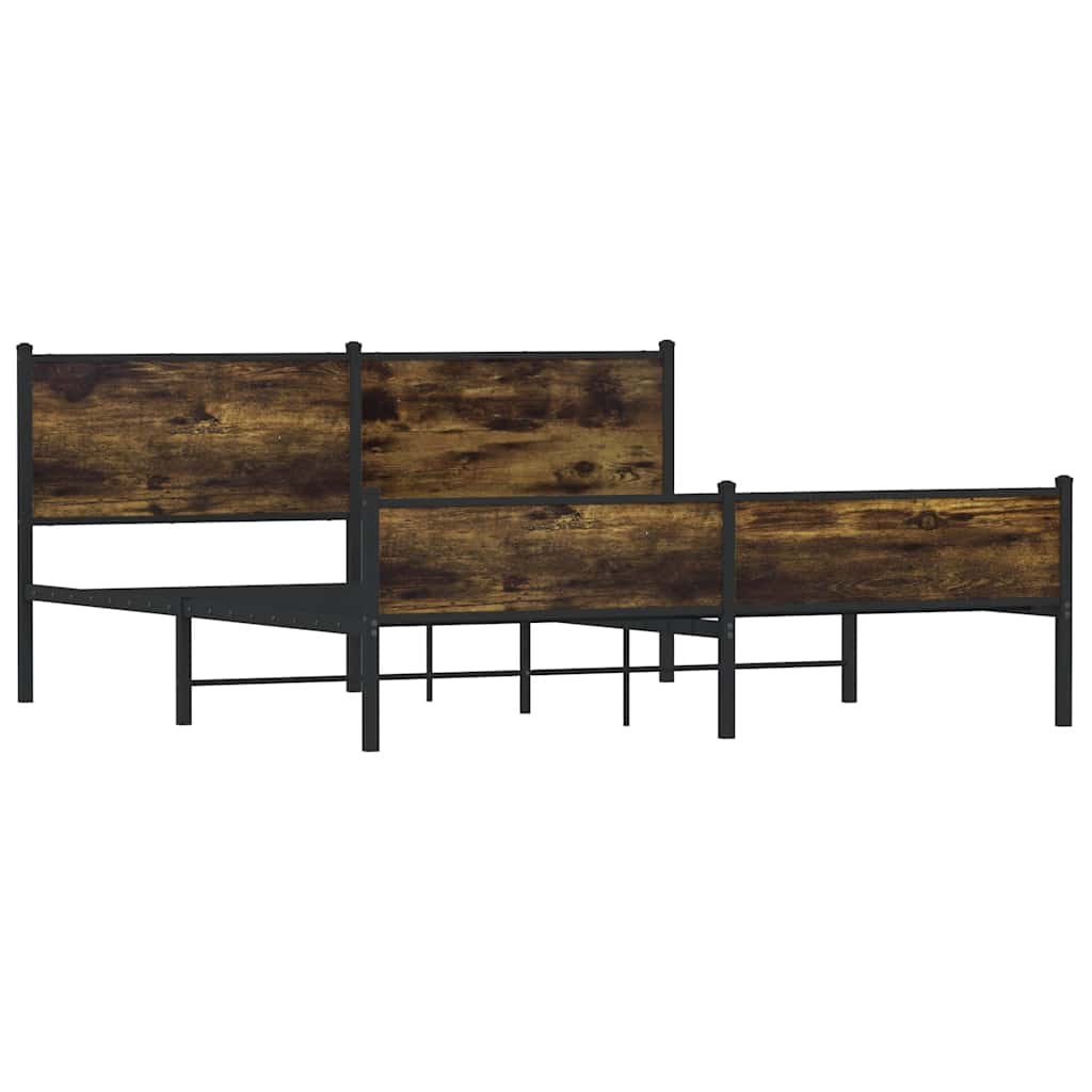 Metalni okvir kreveta bez madraca boja hrasta 183x213 cm