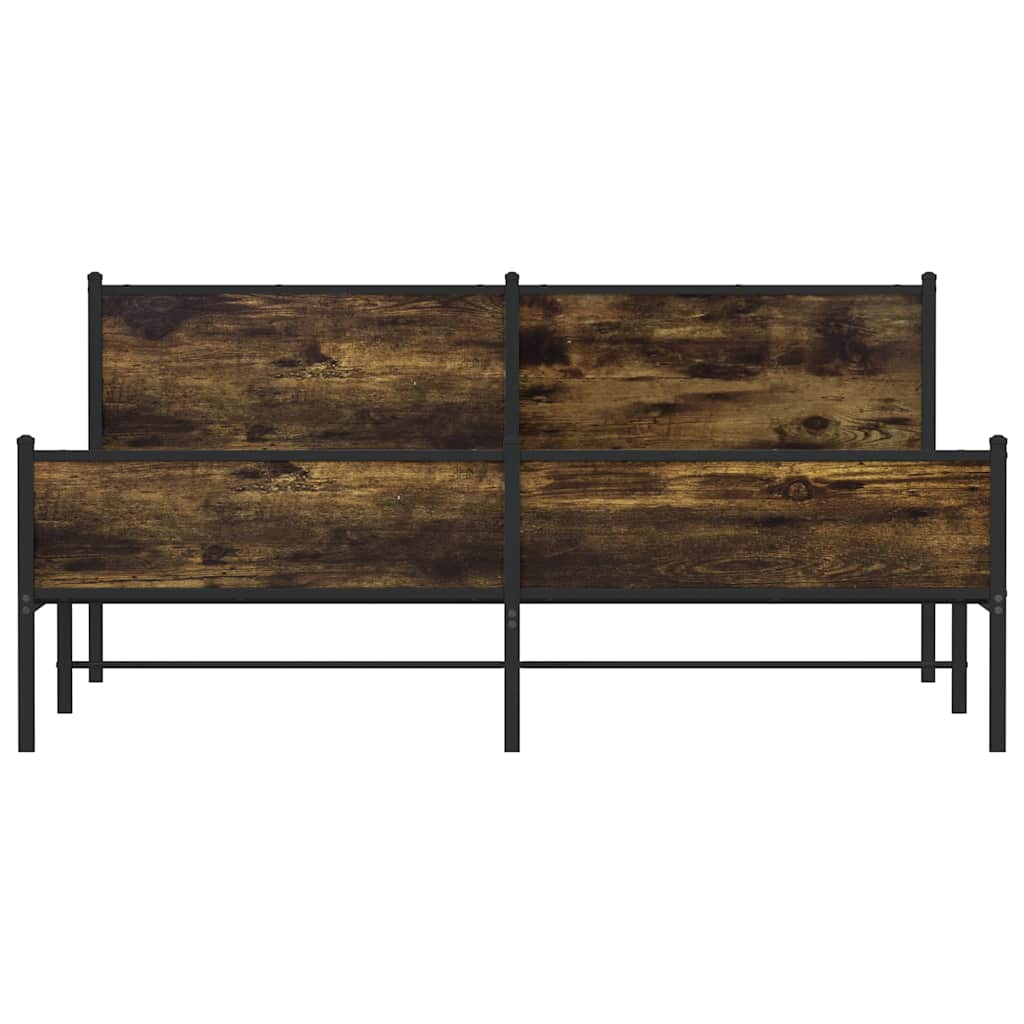 Metalni okvir kreveta bez madraca boja hrasta 183x213 cm