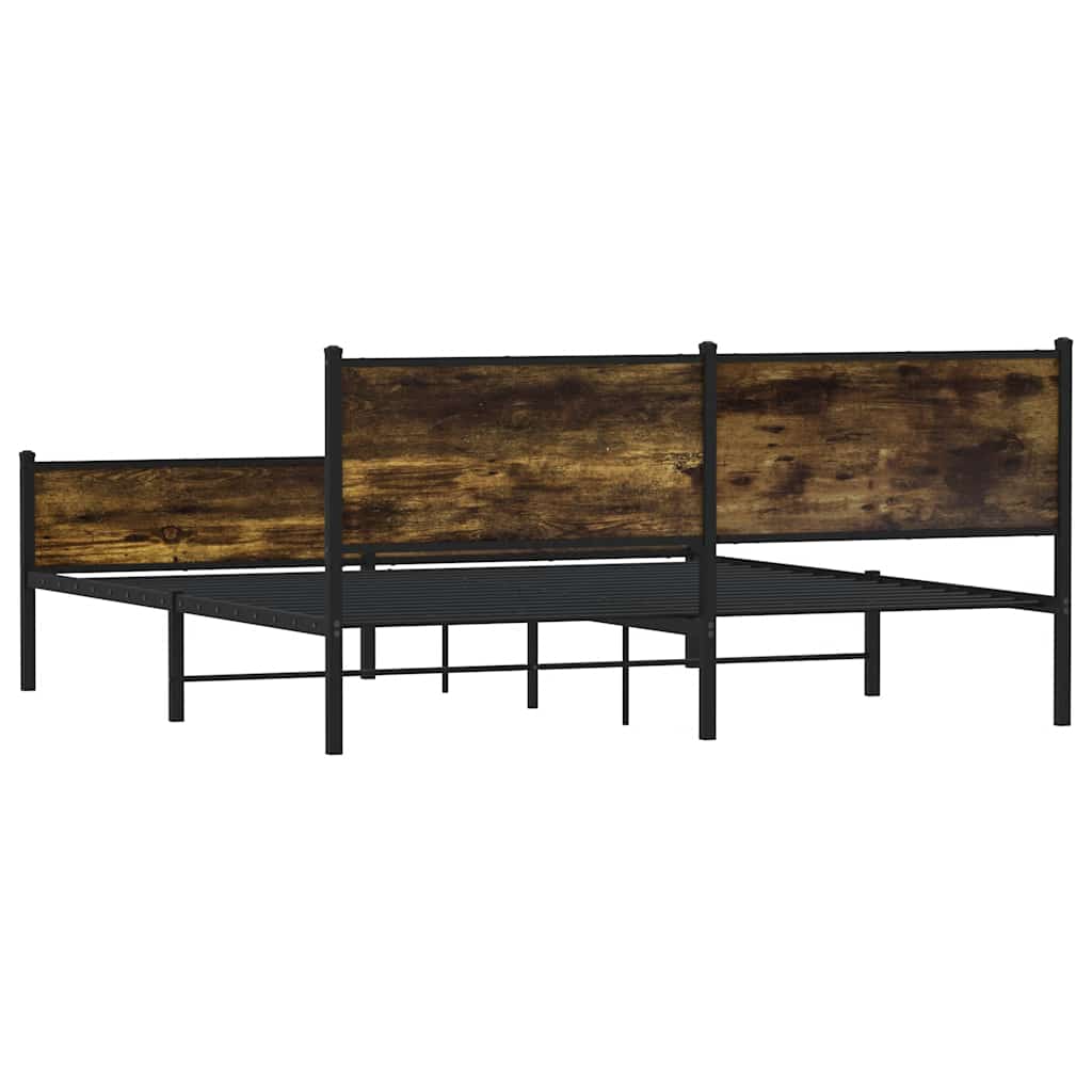 Metalni okvir kreveta bez madraca boja hrasta 183x213 cm