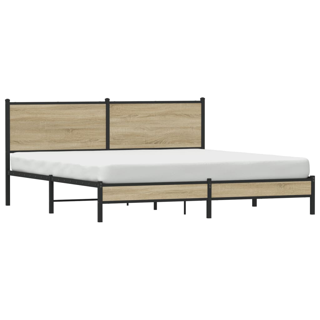 Metalni okvir kreveta bez madraca boja hrasta sonome 180x200 cm