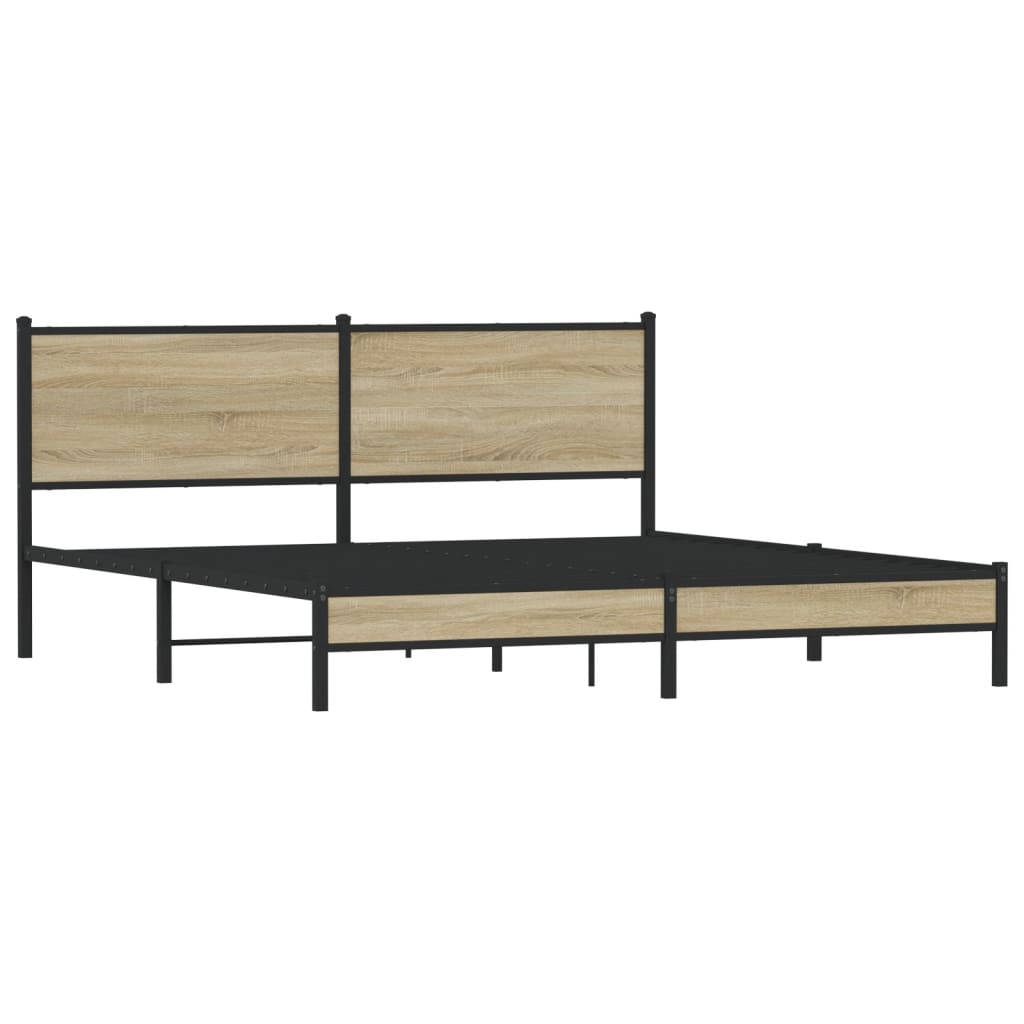 Metalni okvir kreveta bez madraca boja hrasta sonome 180x200 cm