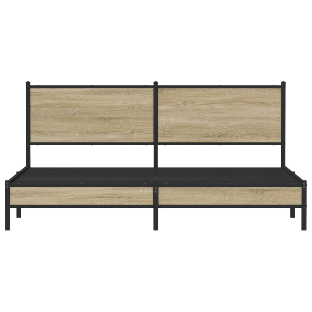 Metalni okvir kreveta bez madraca boja hrasta sonome 180x200 cm