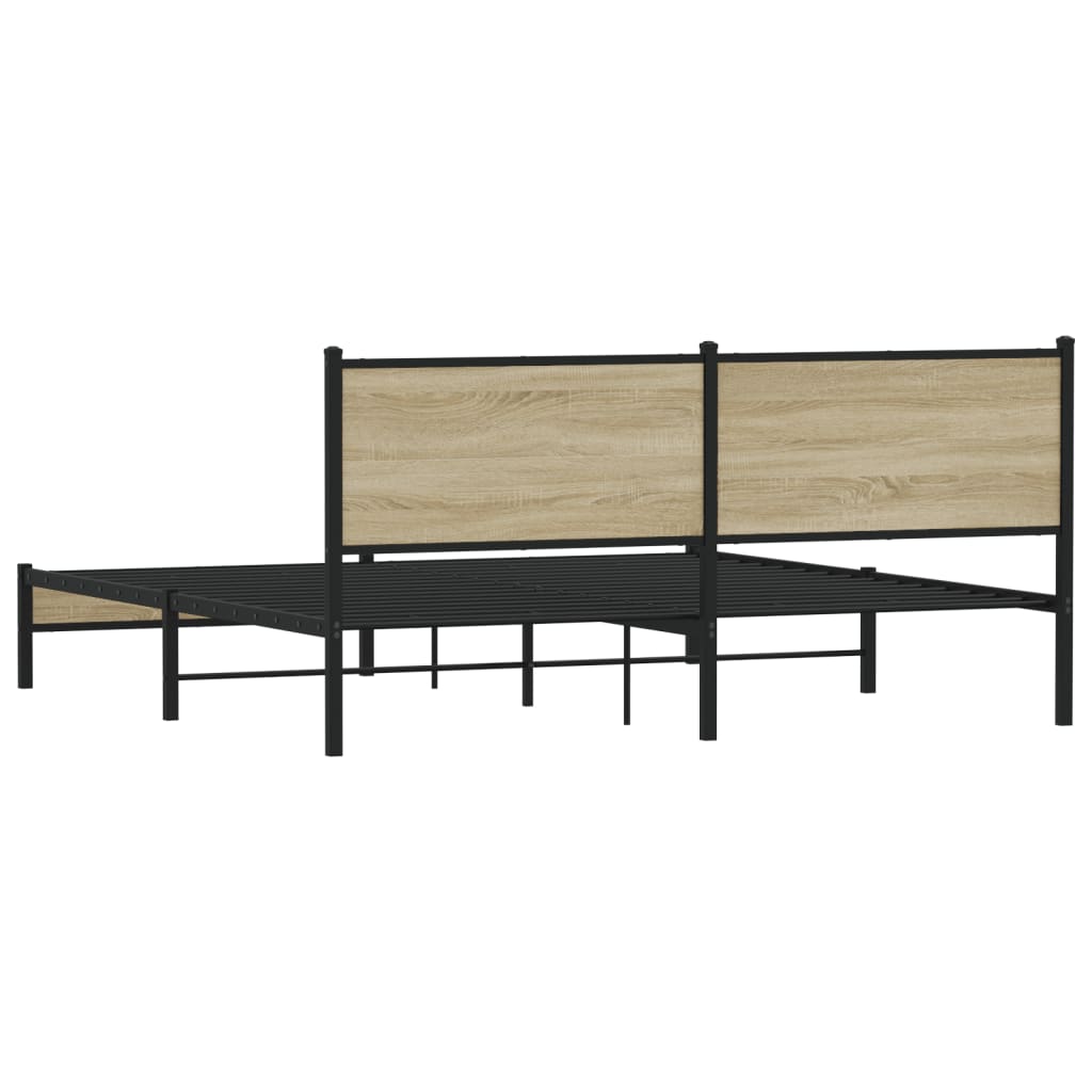 Metalni okvir kreveta bez madraca boja hrasta sonome 180x200 cm