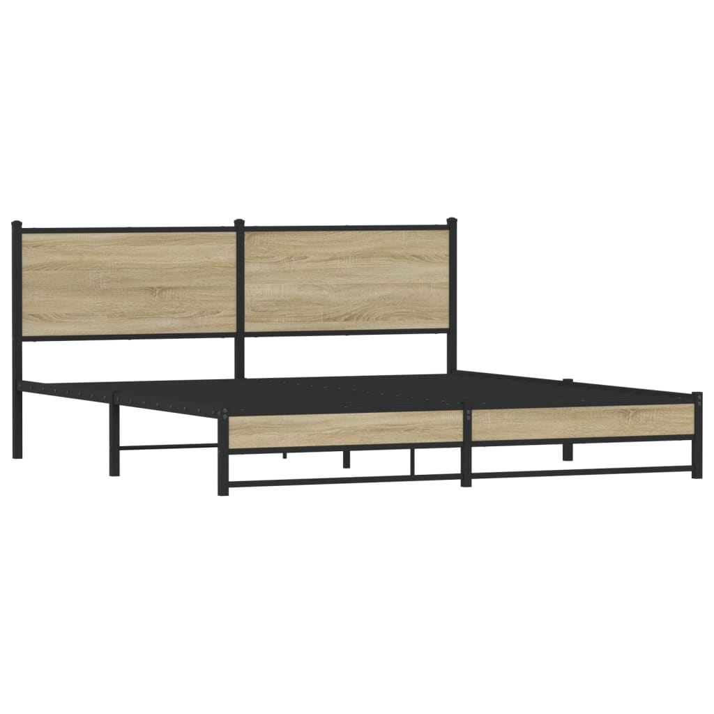 Metalni okvir kreveta bez madraca boja hrasta sonome 180x200 cm