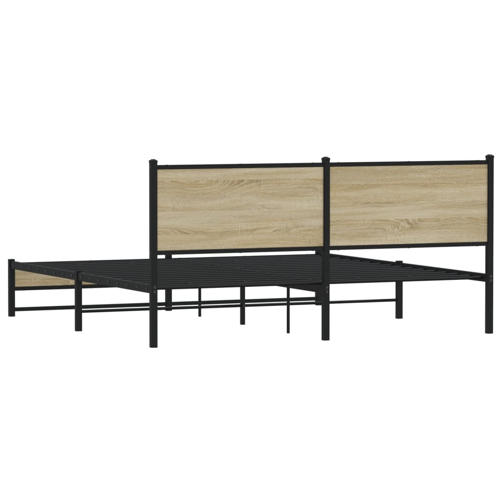 Metalni okvir kreveta bez madraca boja hrasta sonome 180x200 cm