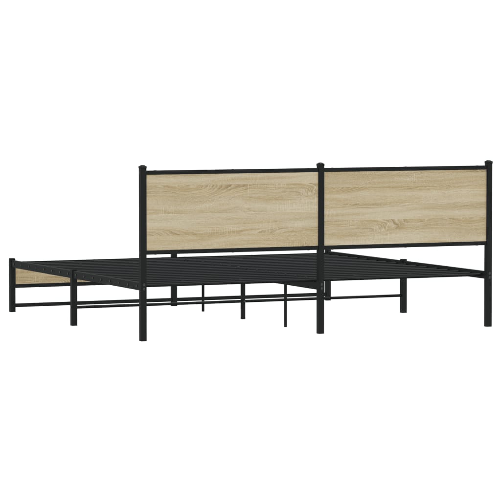 Metalni okvir kreveta bez madraca boja hrasta sonome 193x203 cm