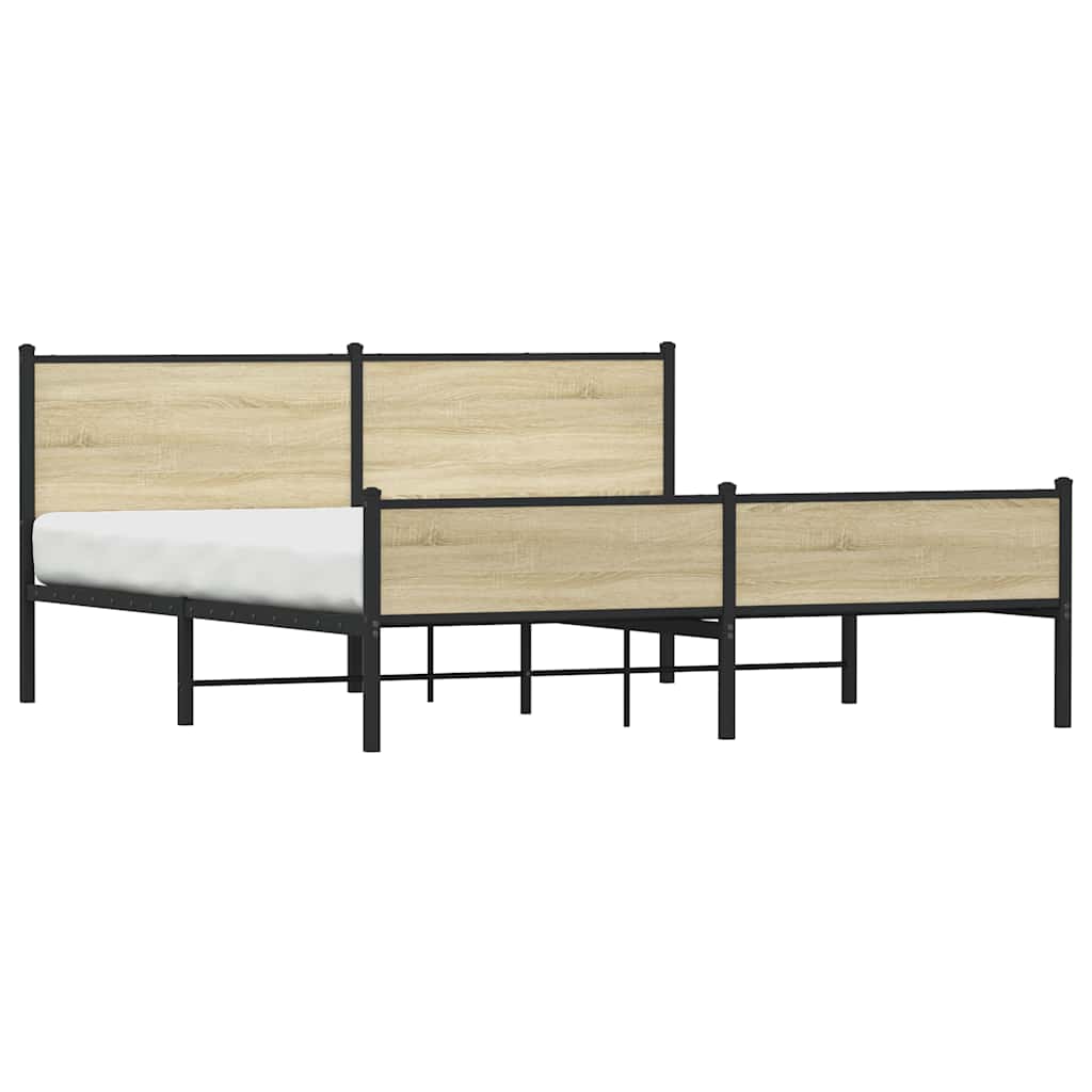 Metalni okvir kreveta bez madraca boja hrasta sonome 180x200 cm