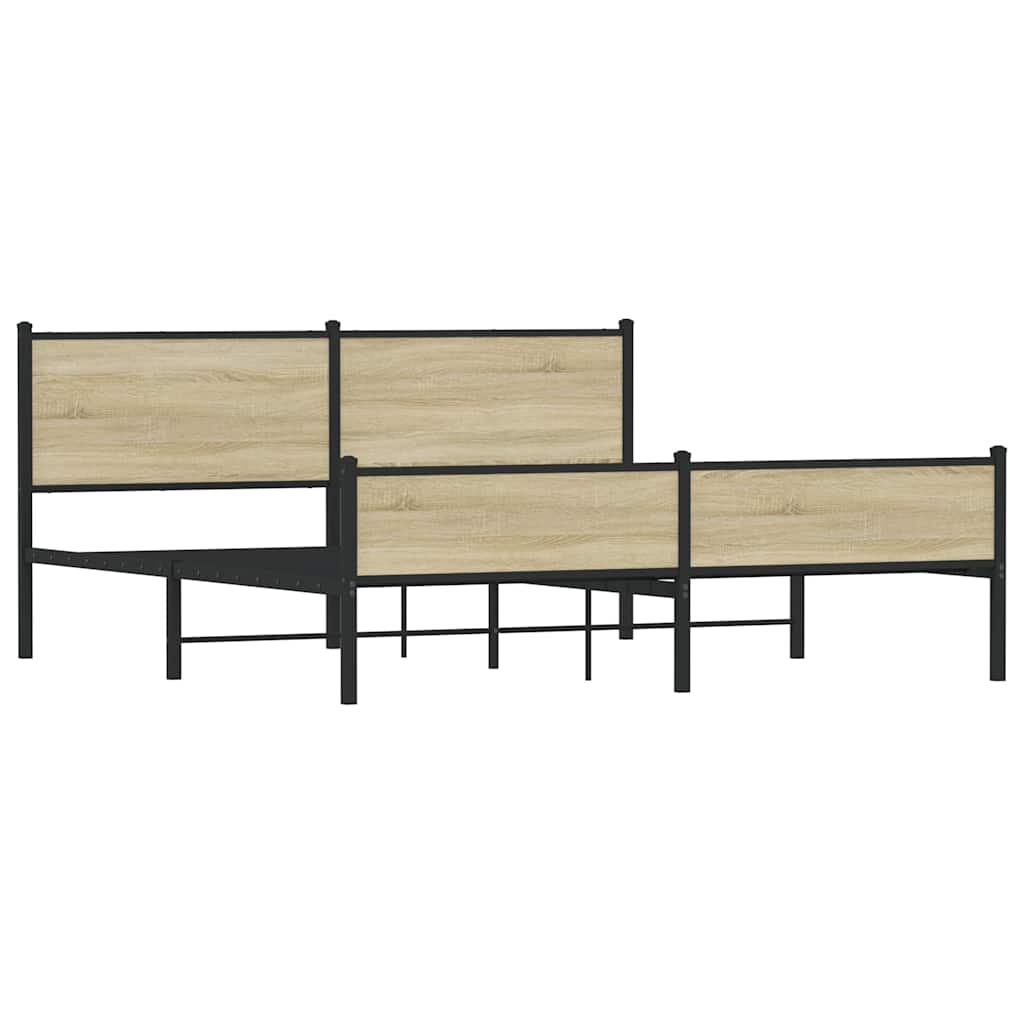 Metalni okvir kreveta bez madraca boja hrasta sonome 180x200 cm