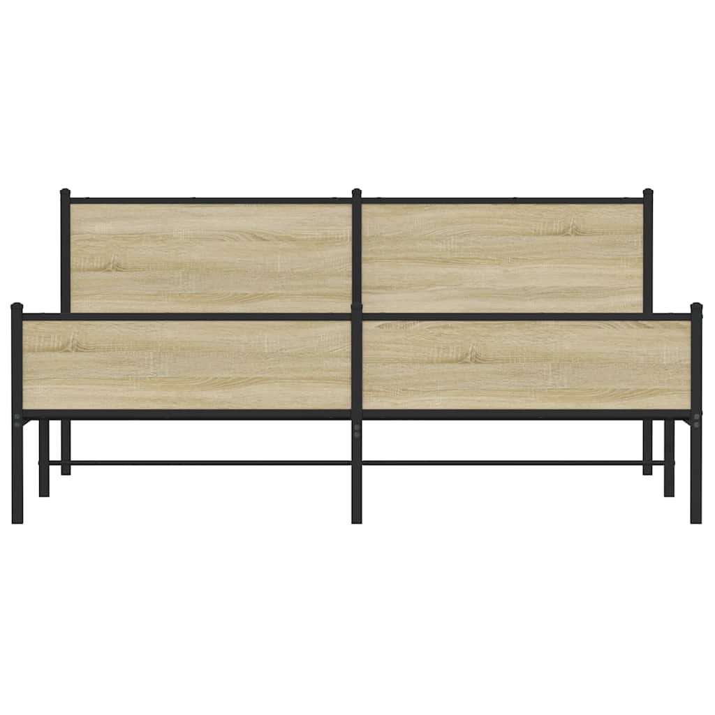 Metalni okvir kreveta bez madraca boja hrasta sonome 180x200 cm