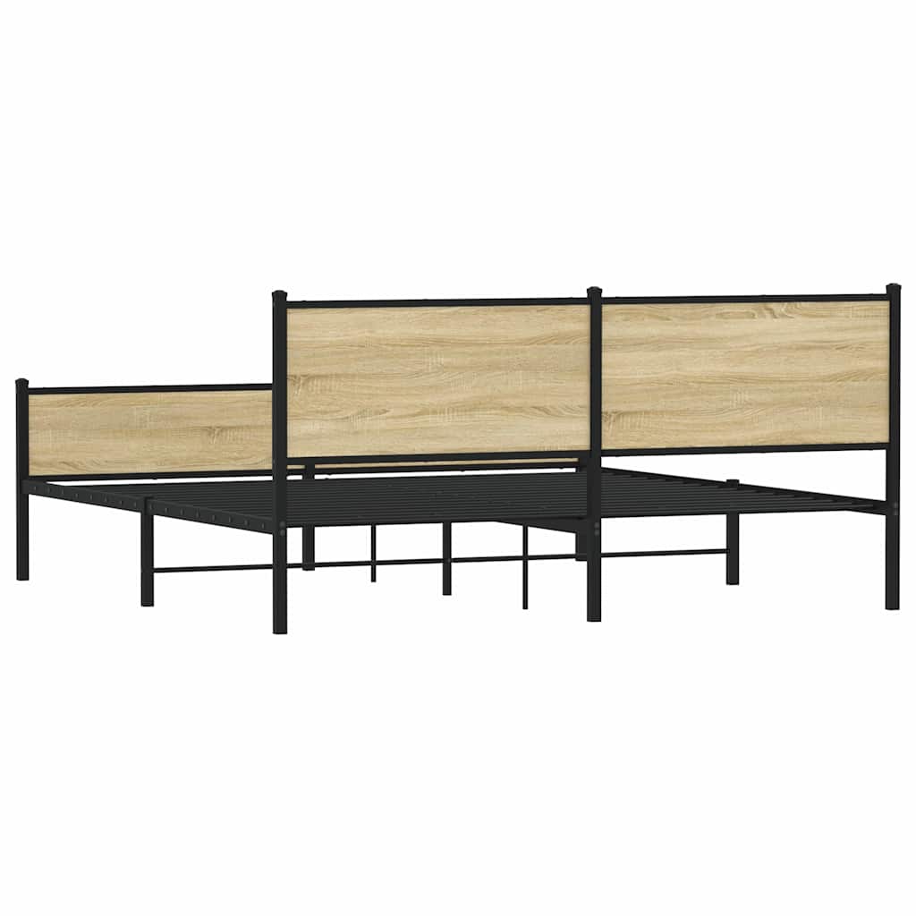 Metalni okvir kreveta bez madraca boja hrasta sonome 180x200 cm