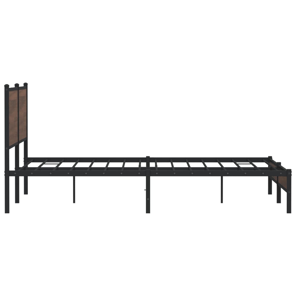 Metalni okvir kreveta bez madraca smeđa boja hrasta 183x213 cm