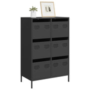 Visoka komoda crna 68 x 39 x 101,5 cm od čelika