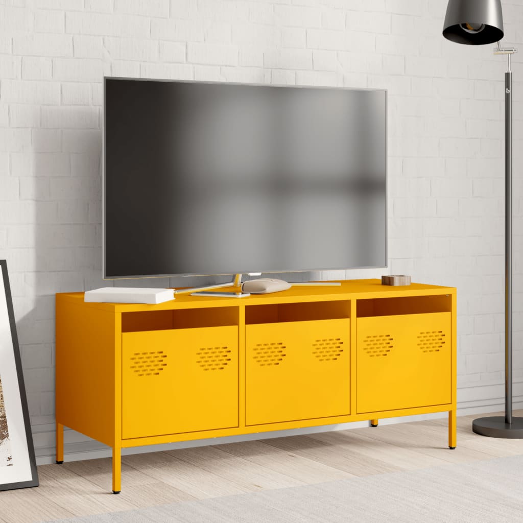 TV ormarić boja senfa 101,5x39x43,5 cm čelični