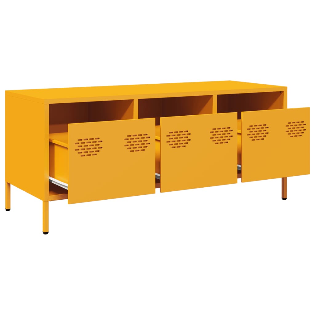 TV ormarić boja senfa 101,5x39x43,5 cm čelični