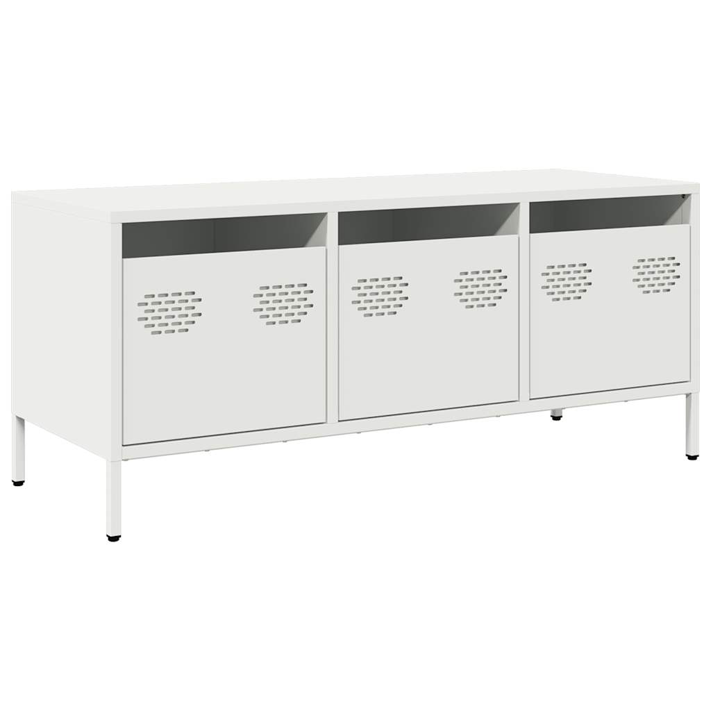 TV ormarić bijeli 101,5x39x43,5 cm hladno valjani čelik