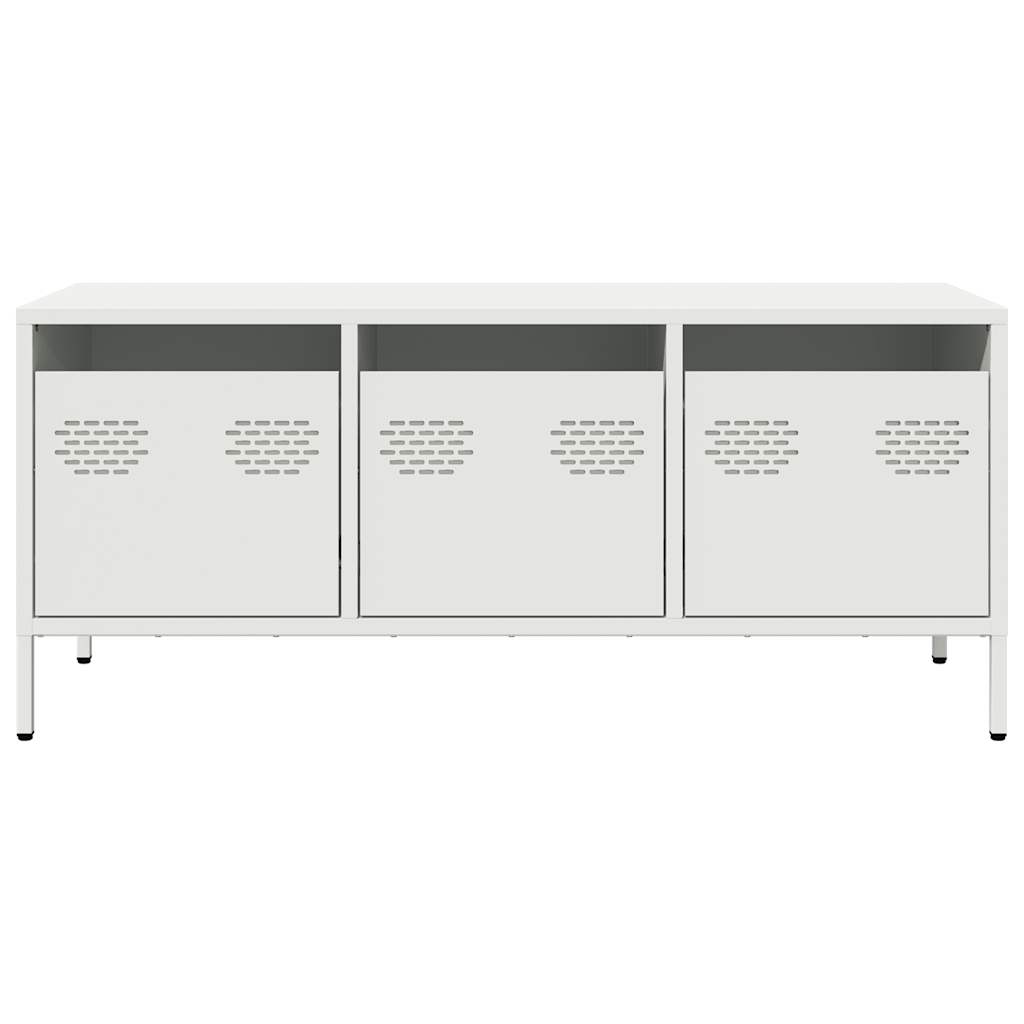 TV ormarić bijeli 101,5x39x43,5 cm hladno valjani čelik