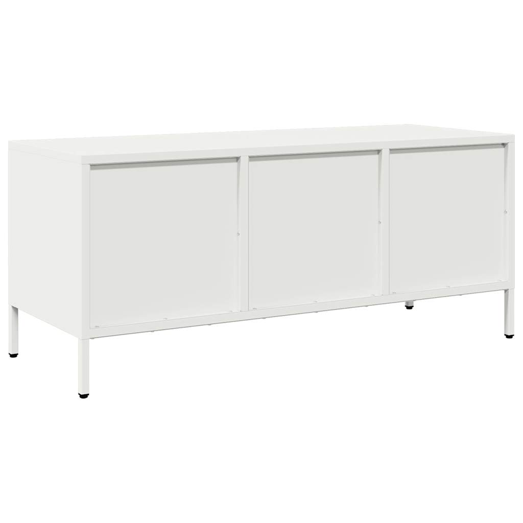 TV ormarić bijeli 101,5x39x43,5 cm hladno valjani čelik