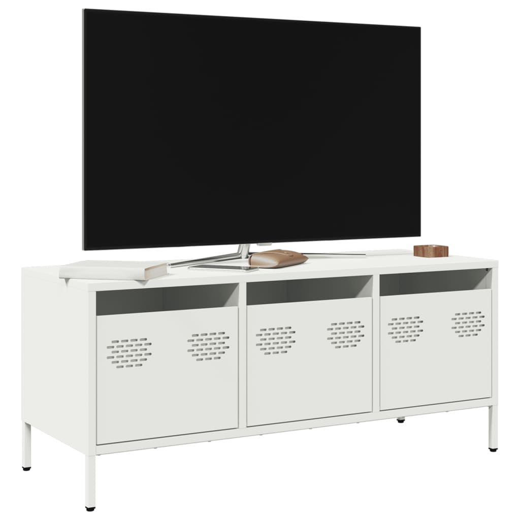 TV ormarić bijeli 101,5x39x43,5 cm hladno valjani čelik