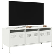 TV ormarić bijeli 101,5x39x43,5 cm hladno valjani čelik