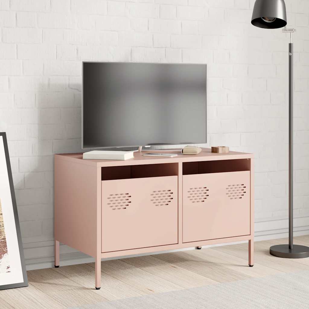 TV ormarić ružičasti 68 x 39 x 43,5 cm hladno valjani čelik