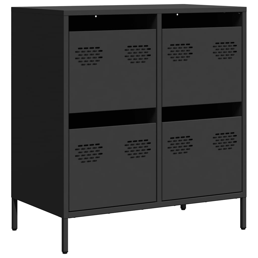 Komoda crna 68x39x73,5 cm hladno valjani čelik
