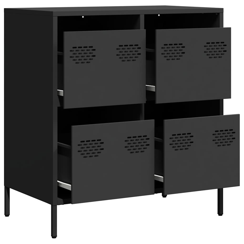 Komoda crna 68x39x73,5 cm hladno valjani čelik