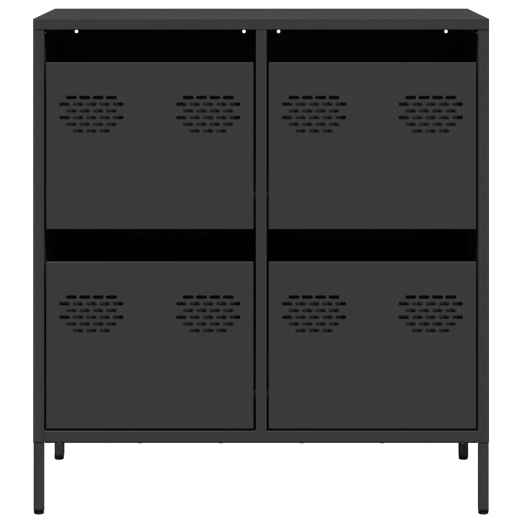 Komoda crna 68x39x73,5 cm hladno valjani čelik