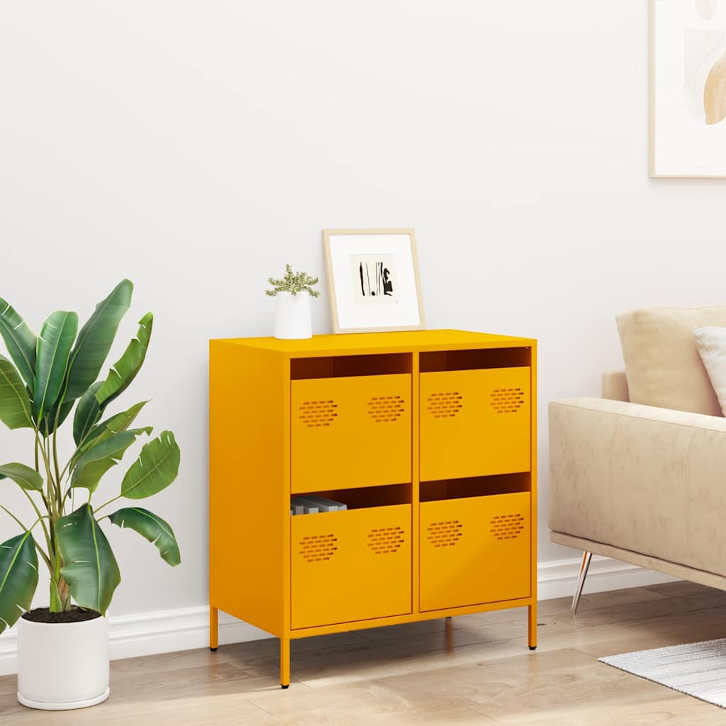 Komoda boja senfa 68x39x73,5 cm hladno valjanog čelika