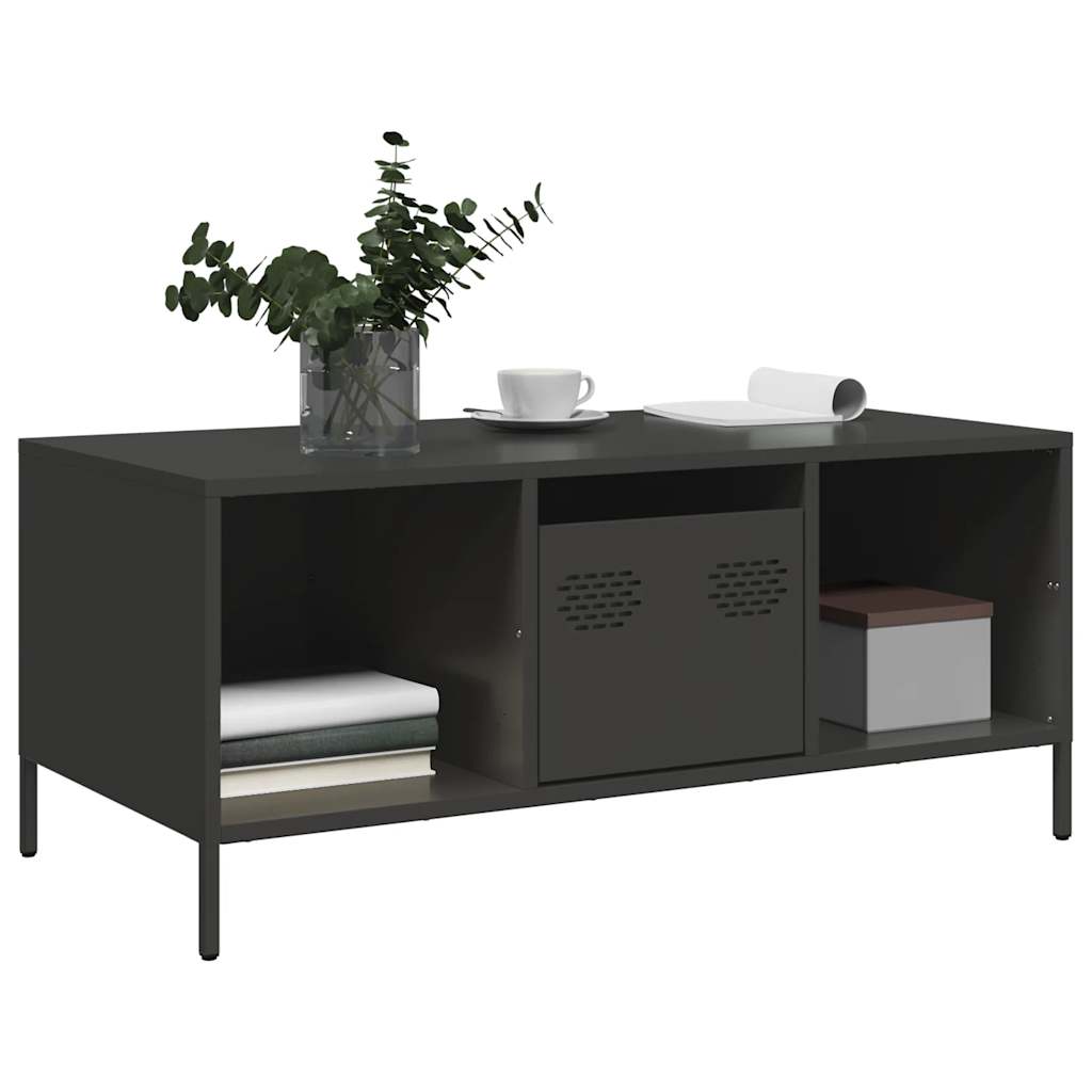 Stolić za kavu crni 101,5x50x43,5 cm od hladno valjanog čelika