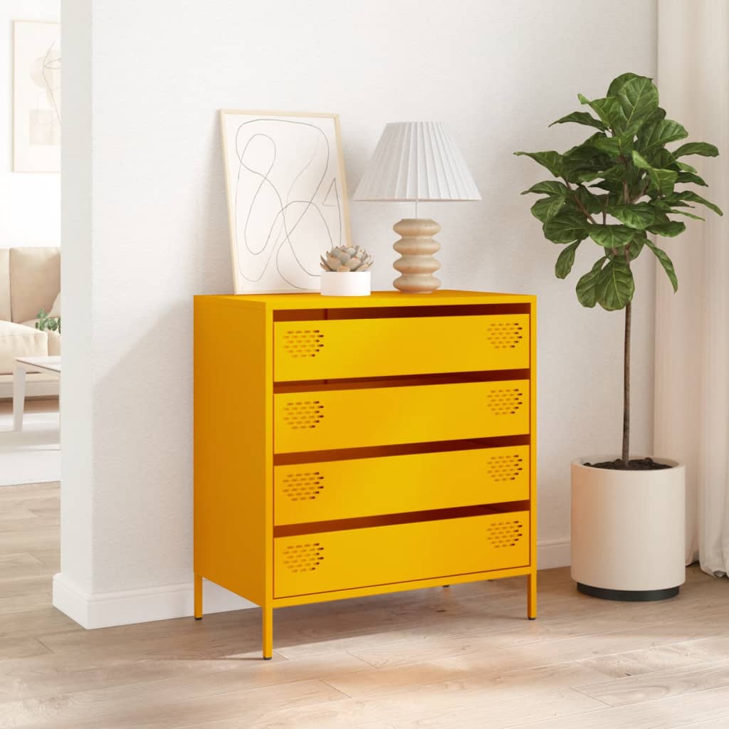 Komoda boja senfa 68x39x73,5 cm hladno valjanog čelika