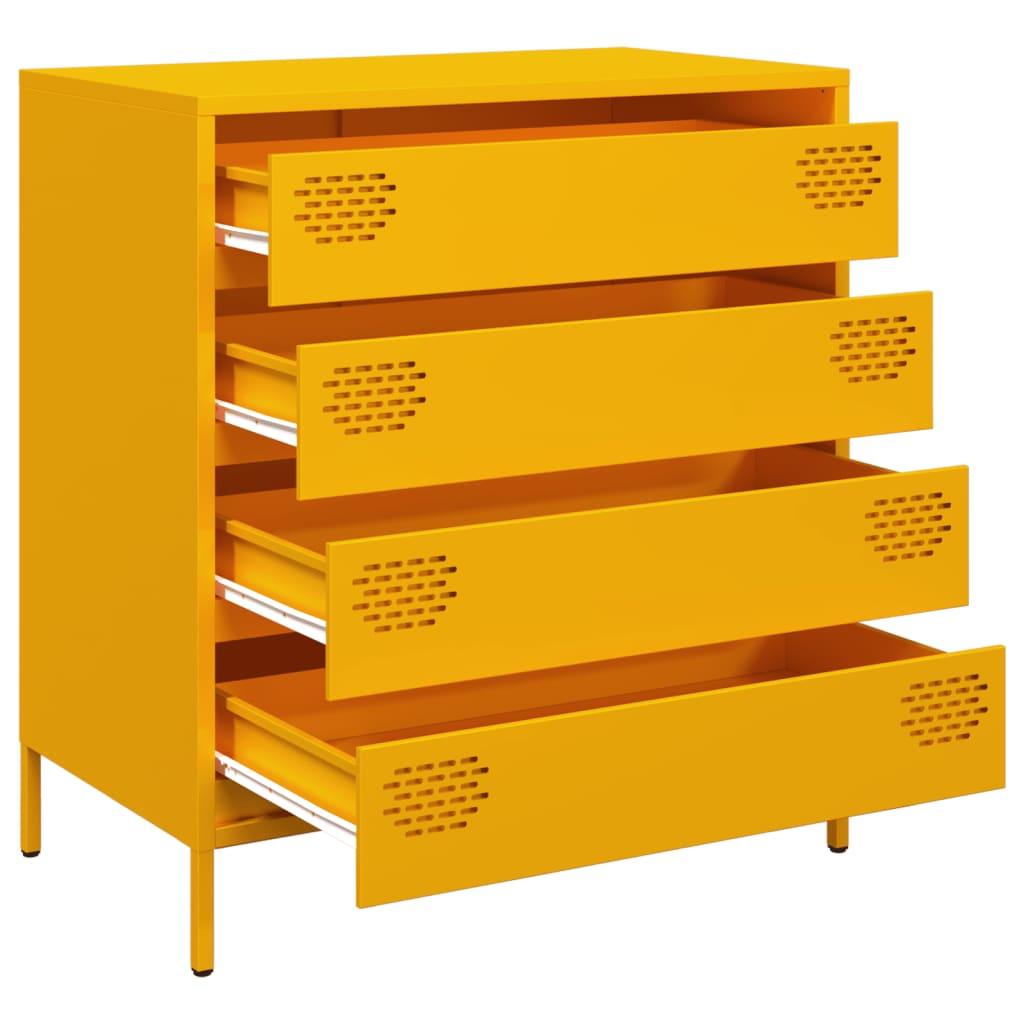 Komoda boja senfa 68x39x73,5 cm hladno valjanog čelika