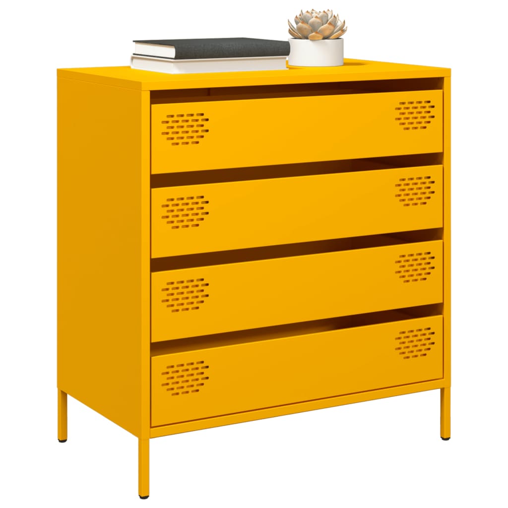 Komoda boja senfa 68x39x73,5 cm hladno valjanog čelika
