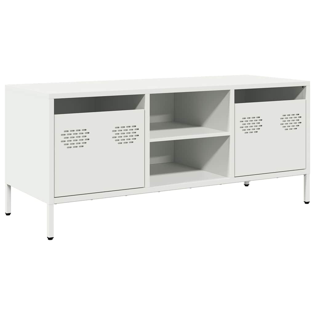 TV ormarić bijeli 101,5x39x43,5 cm hladno valjani čelik