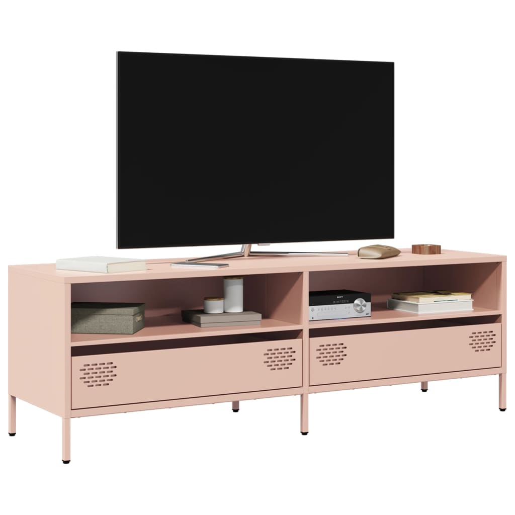 TV ormarić ružičasti 135x39x43,5 cm hladno valjani čelik