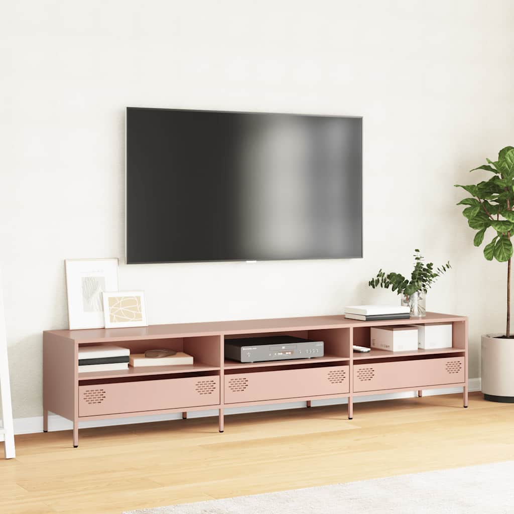 TV ormarić ružičasti 202x39x43,5 cm hladno valjani čelik