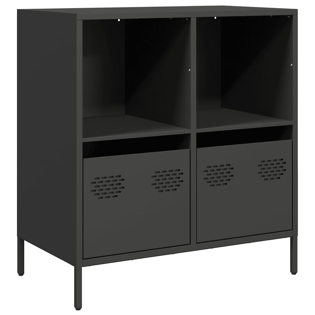 Komoda crna 68x39x73,5 cm hladno valjani čelik