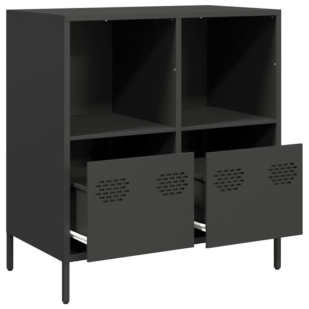 Komoda crna 68x39x73,5 cm hladno valjani čelik
