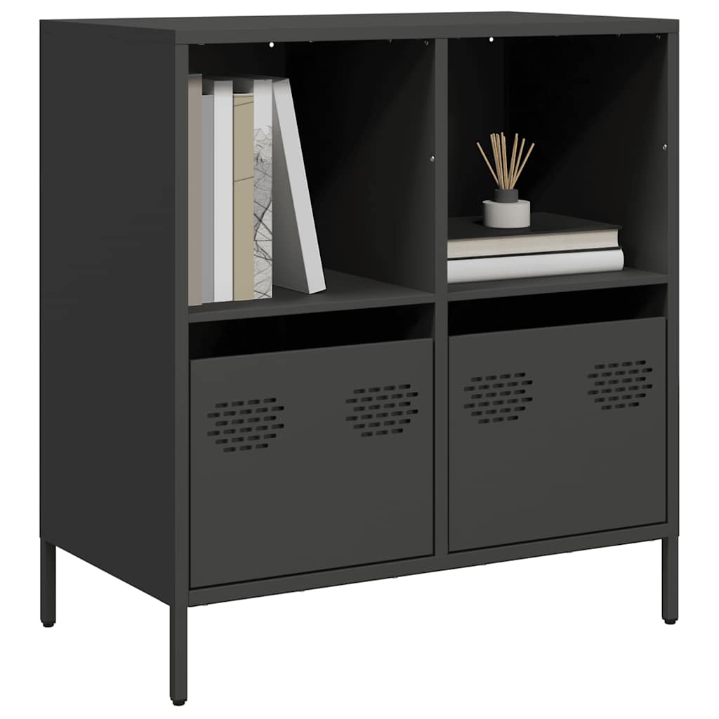 Komoda crna 68x39x73,5 cm hladno valjani čelik