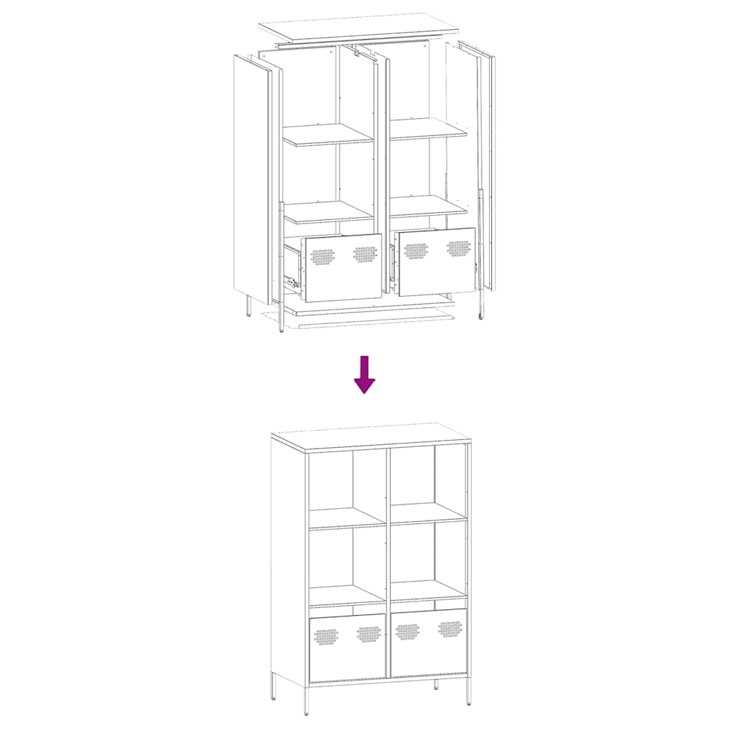 Visoka komoda crna 68x39x103,5 cm od čelika