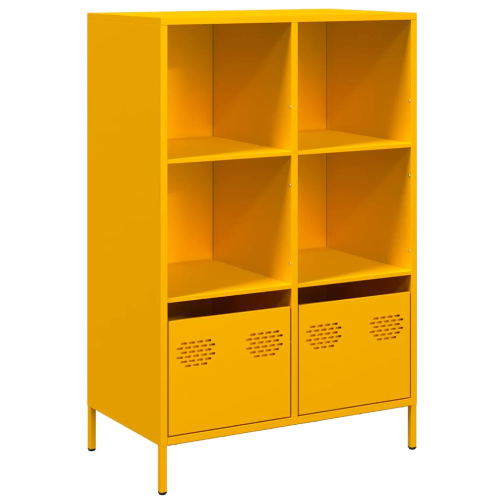 Visoka komoda boja senfa 68x39x103,5 cm od čelika