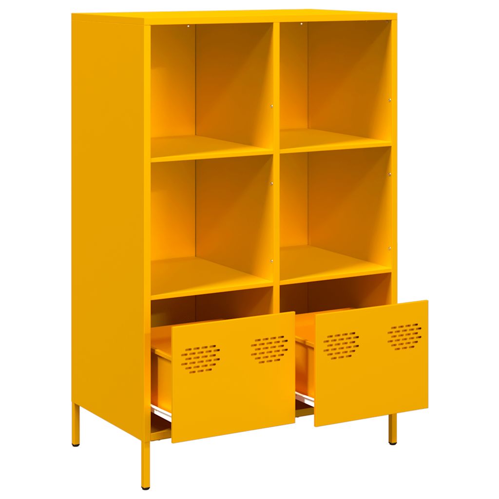 Visoka komoda boja senfa 68x39x103,5 cm od čelika