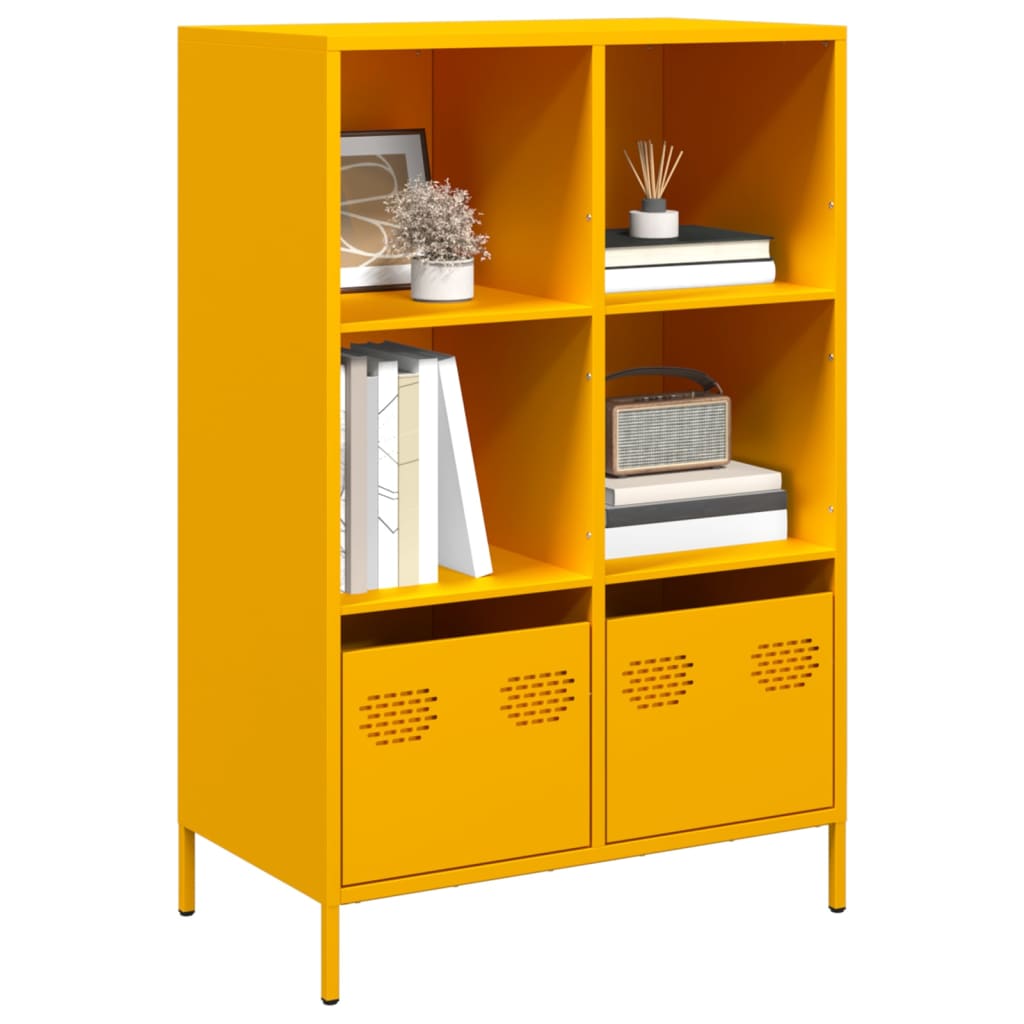 Visoka komoda boja senfa 68x39x103,5 cm od čelika